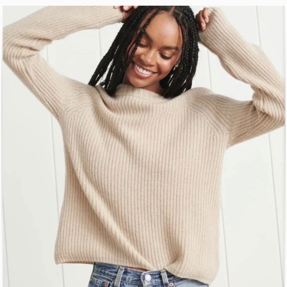 Jenni Kayne cashmere fisherman sweater oatmeal small